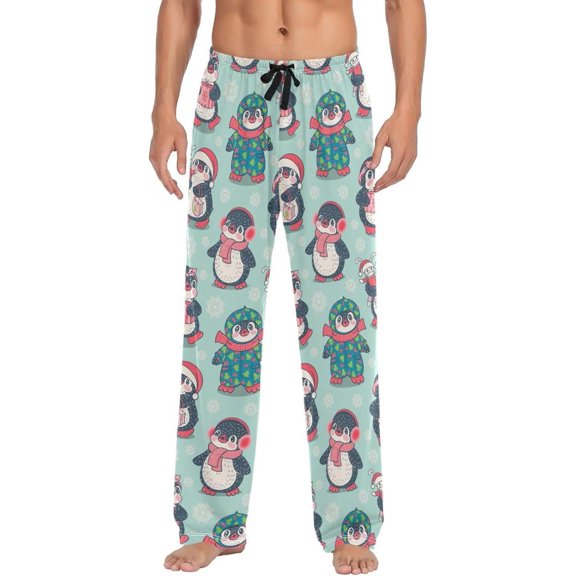 GZHJMY Penguin Pajama Pants for Men, Lounge Pants Lightweight Men Pajama Bottoms with Drawstring Pockets, Christmas New Year Birthday Gifts, Medium