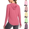 thumbnail image 2 of UPF 50+ Sun Protection Hoodies for Women Lightweight Outdoor Long Sleeve Hiking Sun Shirts with Thumb Hole, 2 of 9