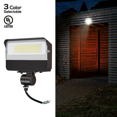 

1-10V Dimmable 100W 3CCT LED Outdoor Knuckle Mount Flood Light 120-277V 3 Color Selectable 1300W Eqv. 13 000lm 3000K Warm White/4000K Cool White/5000K Daylight IP65 Waterproof