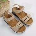 thumbnail image 5 of Gvdentm Womens Sport Sandals Cork Footbed Slide Sandals Light Brown Adjustable Buckle Slipper Shoes for Ladies 6,White, 5 of 9