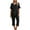 Black a2, variant on qolati Womens Pajama Sets 2 Piece Short Sleeve Shirt and Capri Pants Sleepwear Two Piece Pjs Set Loungewear with Pockets