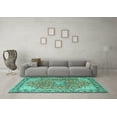 thumbnail image 3 of Ahgly Company Machine Washable Indoor Rectangle Persian Turquoise Blue Traditional Area Rugs, 5' x 8', 3 of 4