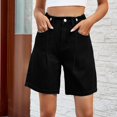 thumbnail image 4 of Women's Denim Shorts High Waisted Wide Leg Stretchy Jorts Casual Summer Fashion Jeans with Pockets, 4 of 8