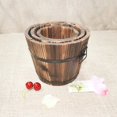 thumbnail image 3 of MesaSe Rustic Succulent Planter Wooden Barrel Empty Flower Pot Container Garden Decor, 3 of 9
