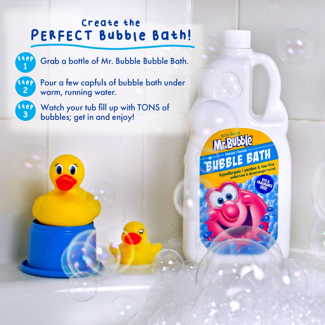 Mr. Bubble Kids Extra Gentle Bubble Bath, Safe, Unscented