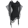 thumbnail image 2 of Pntutb Women Gothic Criss Cross Lace Insert Sleeve T-Shirt Plus Size Tops, 2 of 2