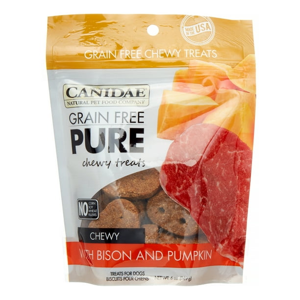 Canidae Pure Treats GrainFree Bison & Pumpkin Chewy Dog Treats, 6 oz