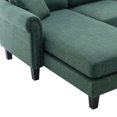 thumbnail image 6 of Convertible Sectional Sofa, L-Shaped Couch with Soft Seat and Modern Cotton Fabric for Small Space, Living Room Settee with Comfortable Backrest, Emerald, 6 of 7