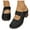 Black, variant on Clogs for Women Closed Toe Chunky Heels Mules Cutout Hollow Slip on Slides Loafer Shoes Arch Support Summer Heeled Sandals Black 9.5