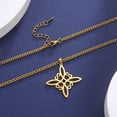 thumbnail image 4 of EUEAVAN Witch Knot Gold Necklace Witchcraft Stainless Steel Necklaces Amulet Jewelry Gift for Women, 4 of 6