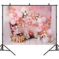 thumbnail image 2 of Butterflies Gold Pink First Birthday Photography Background Princess Theme Flowers Pink Carriage Girls 1st Birthday, 2 of 4