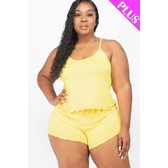 Plus Size Cami Top And Shorts Set 2XL