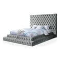 thumbnail image 2 of Furniture of America Biron Glam Fabric Tufted Platform King Bed in Gray, 2 of 6