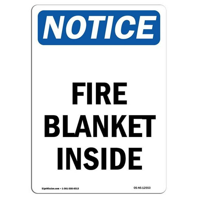 SignMission OS-NS-A-1218-V-12553 Panneau d'Avis OSHA 12 x 18 Po - Couverture de Feu à l'Intérieur