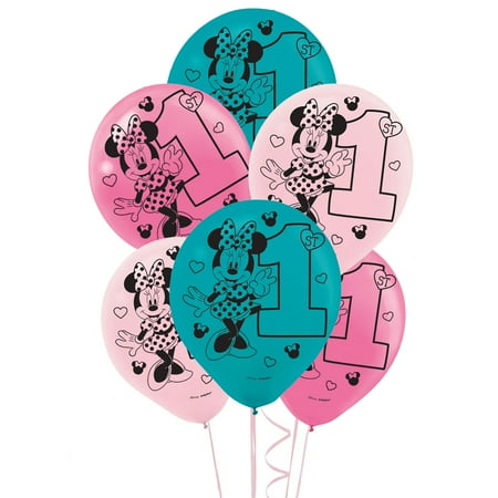 Disney Minnie Mouse 1st Birthday Latex Balloon - Walmart.com