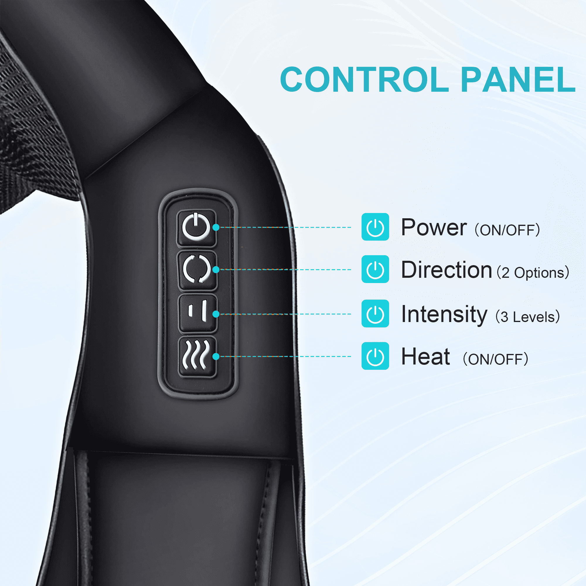 ALLJOY Shiatsu Shoulder Neck Massager with Heating, Deep Tissue 3D Kneading Massager, Use at Home, Car, Office (Black)