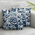 thumbnail image 3 of GOSMITH  Blue and White Porcelain Pillow Covers Set of Floral Chinoiserie Rabbit Pattern Farmhouse Decorative French Country Style Cushion Pillowcases for Bedroom Living Room Sofa,, 3 of 5