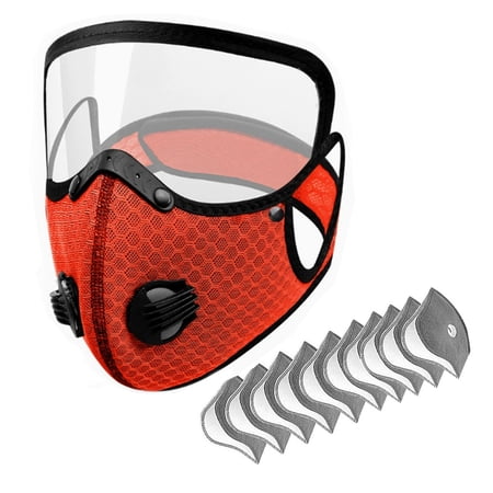 Reusable Carbon Filter Dust Mask – Anti-Sun, 5-Layer Filter | face protection mask with Adjustable Goggles, Windproof Face Covering Mask for Motorcycle Riding,Cycling, Outdoor Work Travel