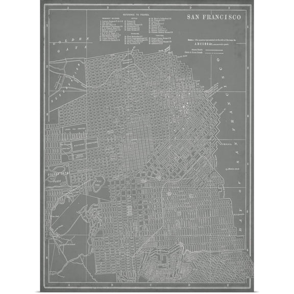 Great BIG Canvas | Rolled Vision Studio Poster Print entitled City Map of San Francisco