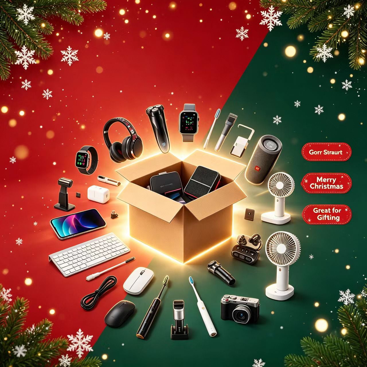 Christmas Mystery Tech Surprise Box, 3-20 Electronic Gadgets