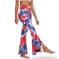thumbnail image 2 of FKELYI Tie-Dye Butterfly USA Flag Print Flare Leggings Bell Bottom Yoga Pants for Women Wide Leg Pants Split Front Boot Cut Yoga Leggings High-Waist Sweatpants for Workout Running, 2XL, 2 of 7