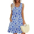 thumbnail image 2 of Fantaslook Reduced Dress for Women Casual Loose Summer Florals Printed Dress Fashion Sleeveless V-neck Dress Multicolor 8(L), 2 of 6