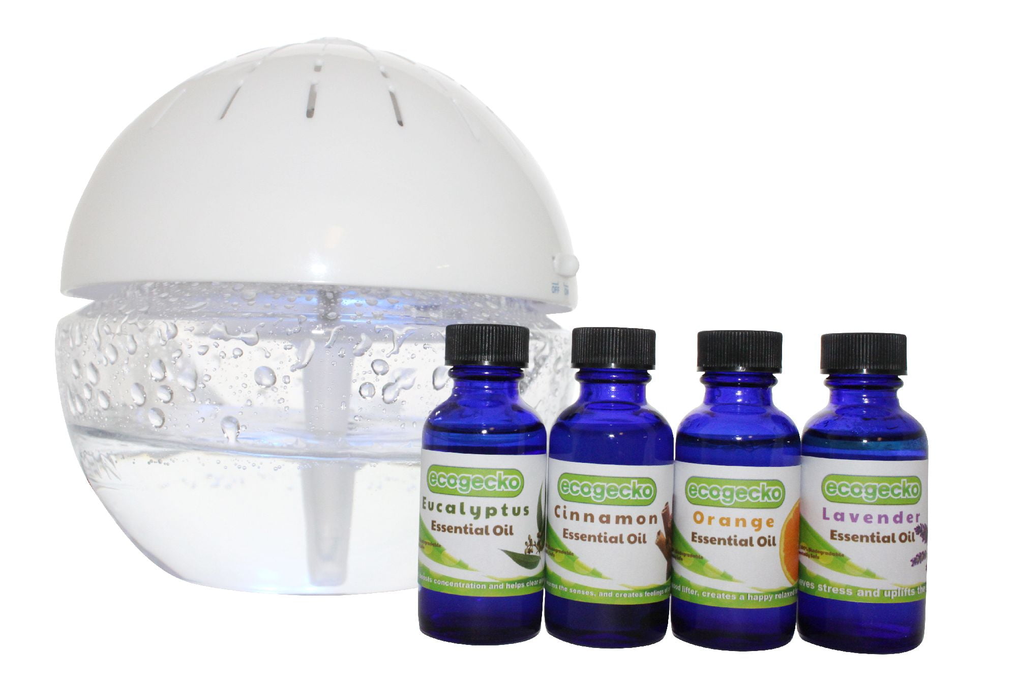 EcoGecko Earth Globe Glowing Water Air Washer and Revitalizer, Water Based Air Purifier
