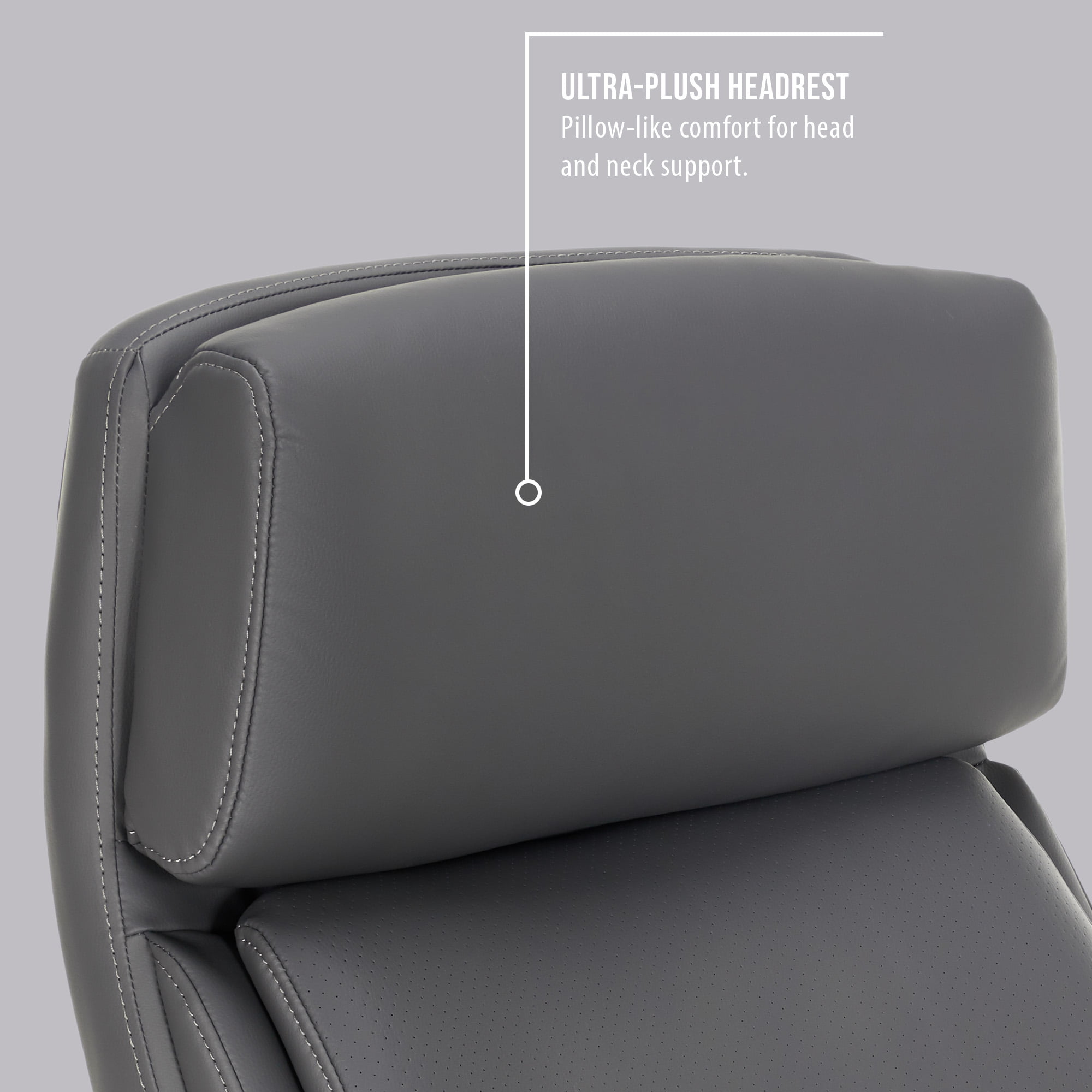 Shaquille O'Neal Cenzo Ergonomic Big and Tall Office Chair ,Flip-Up Arms PureSoft Upholstery High-Back Desk Chair with 400 lb Capacity, Gray