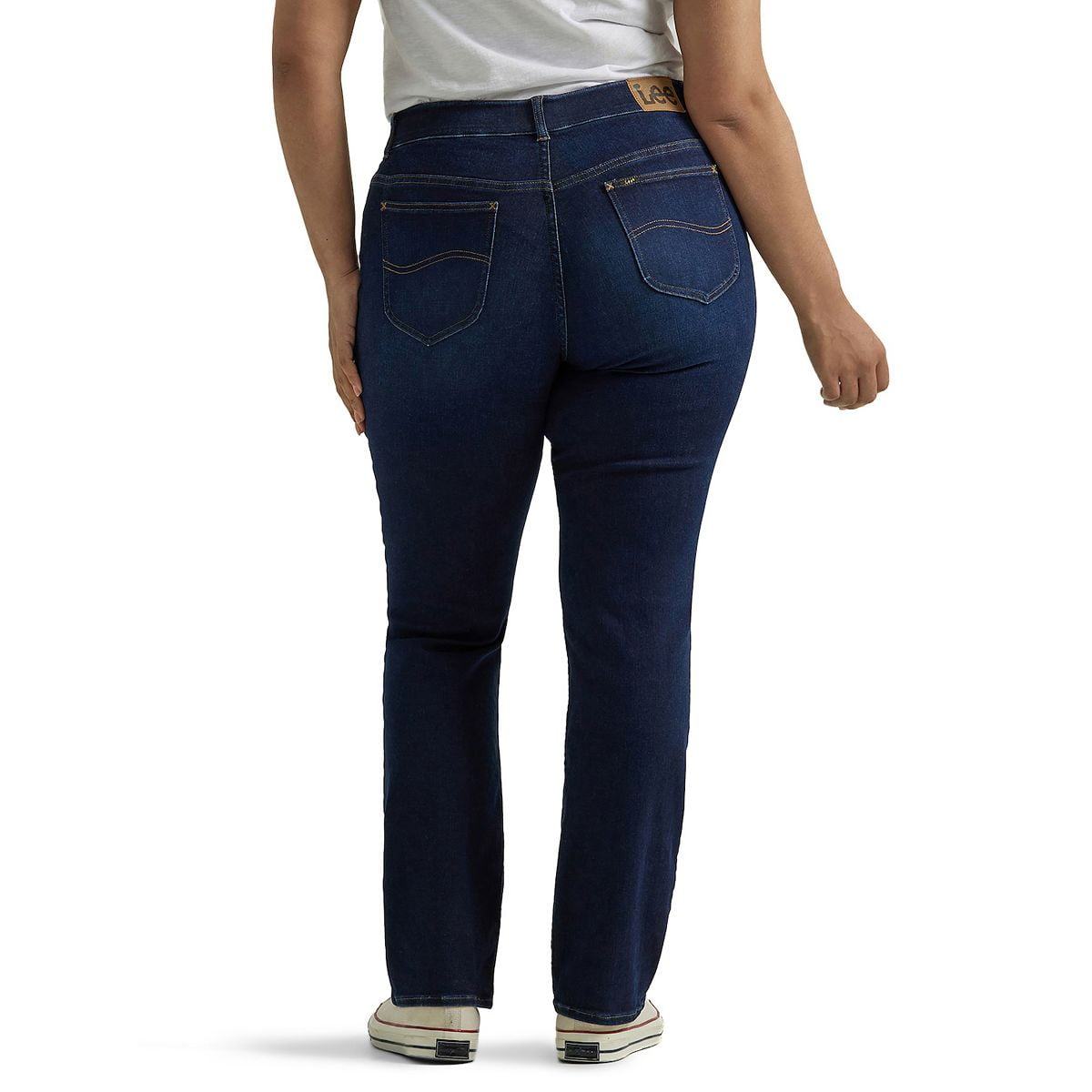 Lee Women's Plus Flex Motion Straight Leg Jean, Available in Regular, Long, Short Inseams