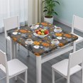 thumbnail image 3 of Autumn Halloween Scene Pattern Square Fitted Tablecloth with Elastic Edge,Square Table Cover,Washable Elastic Table Cover for Home Kitchen Party Decor 34"x34", 3 of 6