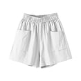 thumbnail image 6 of Women's Soft Fabric Elastic Waist Shorts, Pull On Style with Functional Pockets, Mid Rise Tummy Control, Casual Summer Wear for Daily Errands, Travel, Walking, Gardening,, 6 of 7