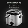 thumbnail image 2 of OVENTE Electric Deep Fryer 1.5 Liter Capacity, Lid with Viewing Window, Removable Frying Basket, Adjustable Temperature, Cool Touch Handles and Easy to Clean Stainless Steel Body, Silver FDM1501BR, 2 of 8