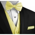 thumbnail image 4 of Men's Formal Tuxedo Vest, Bow-Tie & Hankie Set for Prom, Homecoming, Wedding, Cruise in Canary - M, 4 of 4