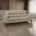 thumbnail image 4 of Willow 76 Inch Sofa- Plush Beige Top Grain and Faux Leather- Solid Wood, 4 of 6