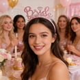 thumbnail image 4 of Luxshiny 2Ud Diadema De Novia Color Rosa Con Moderno Para Peinados Formales De, 4 of 6