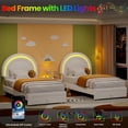 thumbnail image 2 of Ourlova Twin LED Upholstered Bed for Bedroom- Princess Platform Bed with Rainbow Headboard- Storage Drawer- No Box Spring- Easy Assembly- White - Cute and Practical Bed Frame, 2 of 7