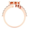thumbnail image 4 of 1.98ct Round Cut Red Crystal 14k Pink Rose Gold Engraving Statement Bridal Wedding Designer Ring Size 10.5, 4 of 5