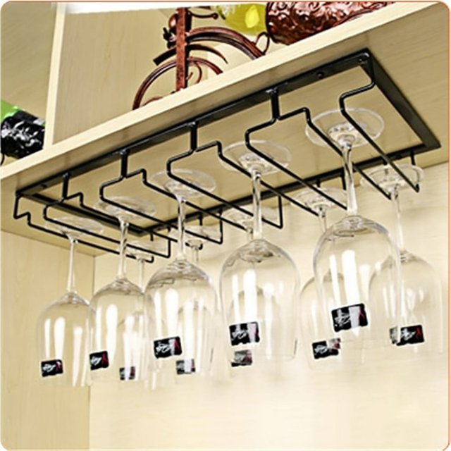 JUNWELL Liquidation! Support de Verre à Vin Suspendu Support de Verre à Vin Type Support de Rangement pour Verre à Vin Support de Verre à Vin Rouge Support de Rangement Noir Support de Rangement en Solde