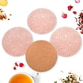 thumbnail image 6 of Light Rose Gold Glitter Drinks Coasters, Non-Scratch Cork Base Round Cups Mats for for Wooden Coffee Table, Cool Housewarming Gift for Home Decor, 6 of 7