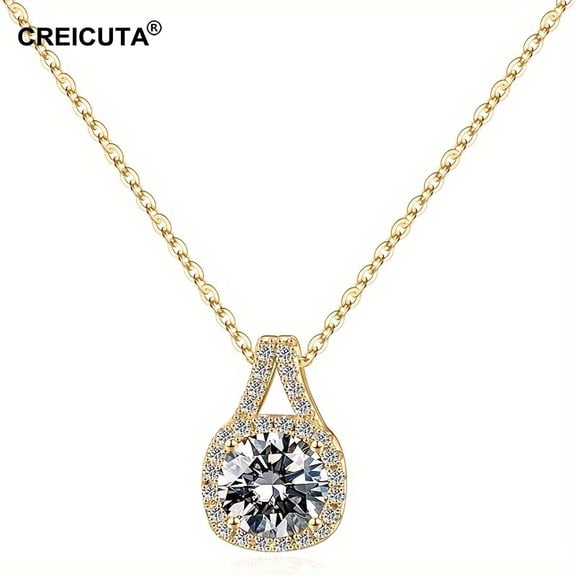 925 Sterling Silver Square-Cut Pendant Necklace - Elegant & Charming Wedding Jewelry, Perfect Birthday & Mother's Day Gift for Women