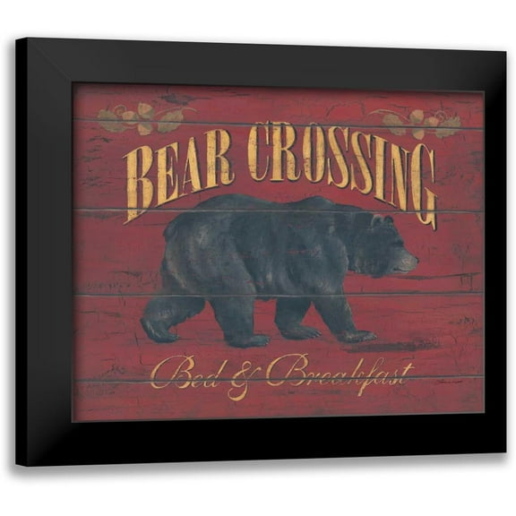 Marrott, Stephanie 14x12 Black Modern Framed Museum Art Print Titled - Bear Crossing