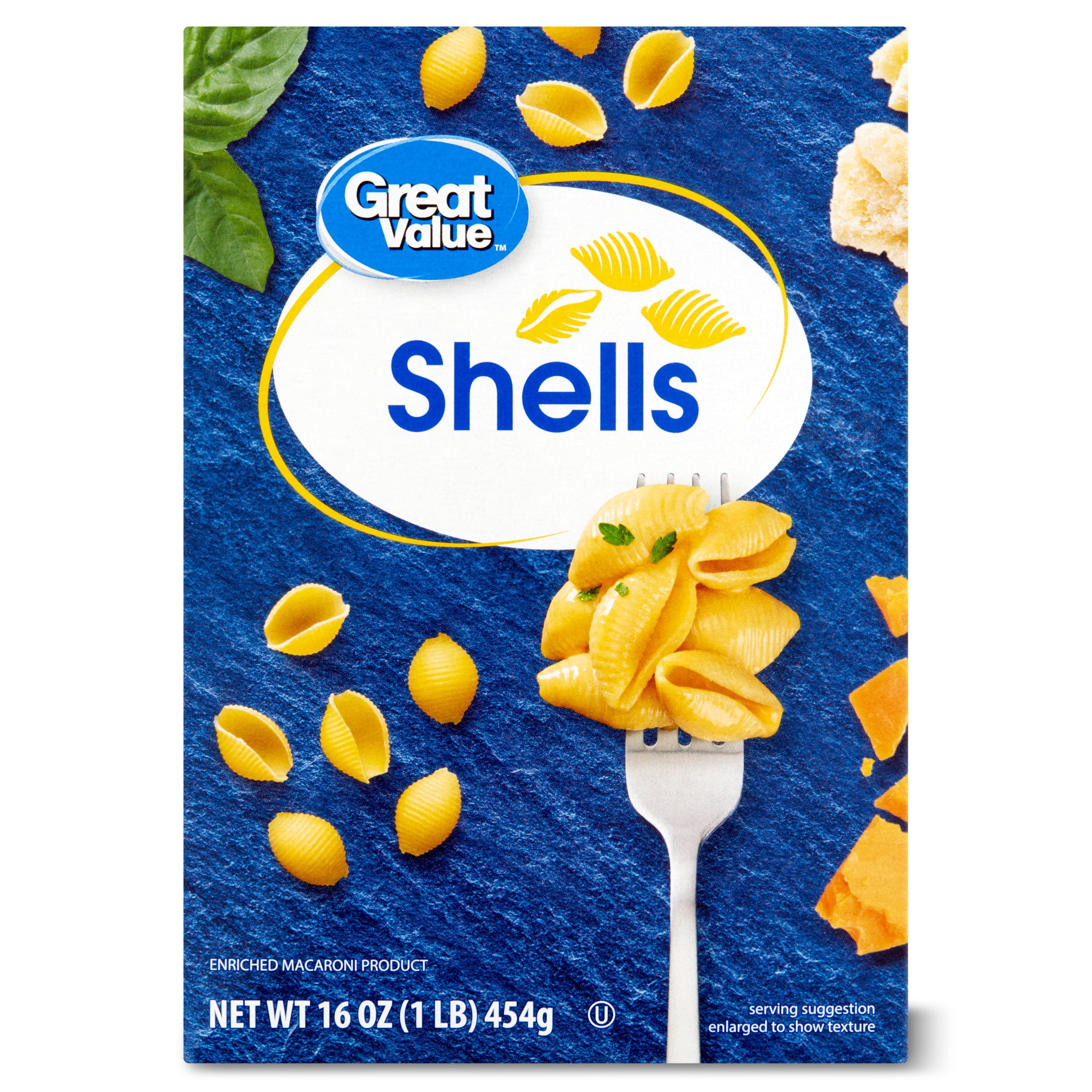 Great Value Shells Pasta, 16 oz