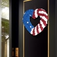 thumbnail image 7 of Chmadoxn 9.8 Inch Patriotic Star Wreath, Red White Blue Cloth Flower Garland for 4th of July Independence Day Memorial Day, Farmhouse Wall Window Front Door Decor, 7 of 7