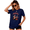 Navy Blue, variant on UNISHE Women's Halloween Witch Skeleton Humor Graphic Tee Retro Dark Art Short Sleeve Top Everyday Seasonal Outfit