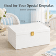 White Wooden Decorative Keepsake Box With Hinged Lid For Storing ...