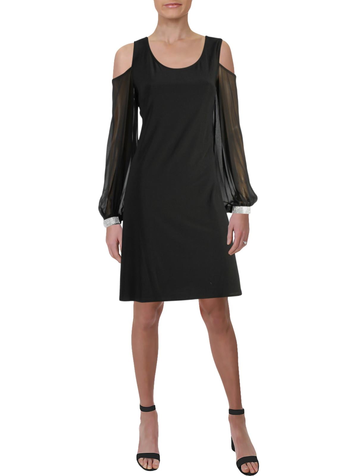 cold shoulder black cocktail dress