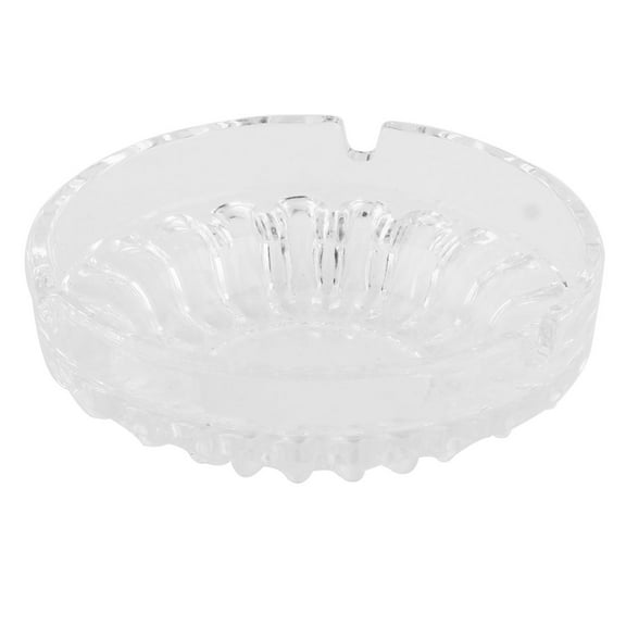 REGALWOVEN Hotel Home Office Glass Round Cigarette Ash Holder Ashtray Clear 10.7cm Dia