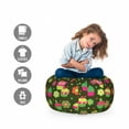thumbnail image 2 of Muffin Storage Toy Bag Chair, Cupcakes with Whipped Cream and Cherry on Top Random Dots and Flowers, Stuffed Animal Organizer Washable Bag, Small Size, Evergreen and Multicolor, by Ambesonne, 2 of 3