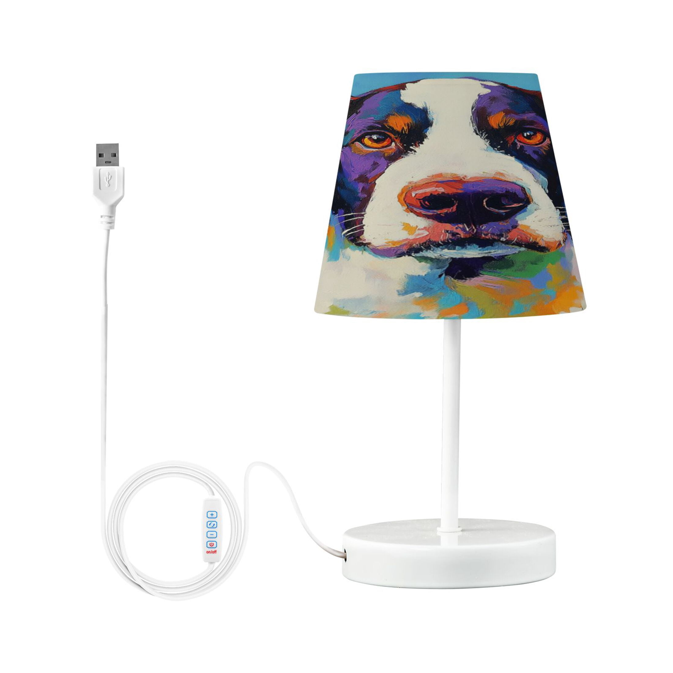 Table Lamp Small 5.9x10.8 Inches Table Lamps Night Light Tools & Home Improvement Bedroom Lamp Guest Room Lamp Study Lamp Office Lamp Color Oil Painting Dog