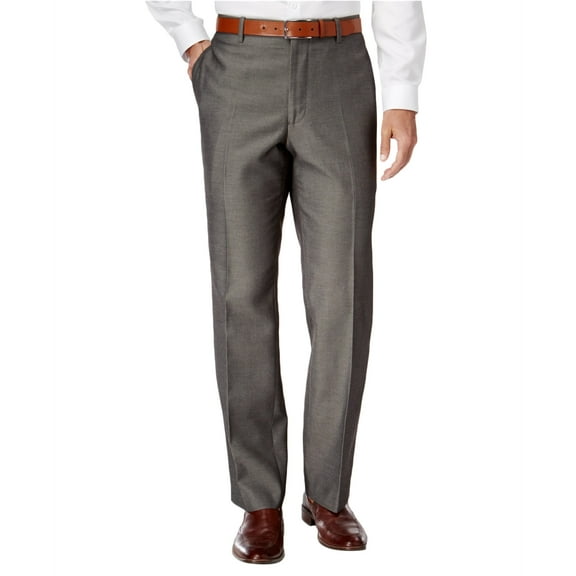I-N-C Mens Traveler Nanotex Dress Pants Slacks, Grey, 34W x 30L